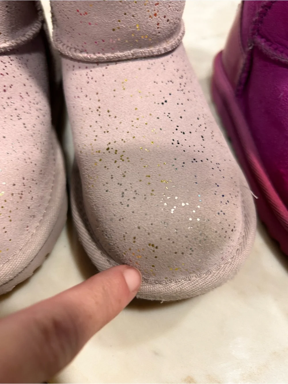 UGG bundle, twins 12  Two-Pair Classic Boots in Light Pink Speckle, Magenta